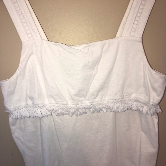 J Crew Factory White Fringe Tank Top - Picture 3 of 8